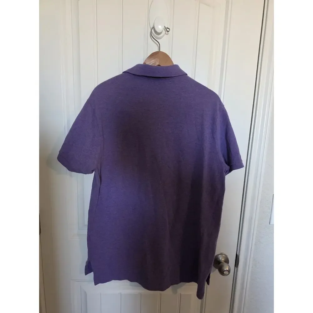 Polo Ralph Lauren Men's Large Purple Green Pony Short Sleeve Polo Preppy Golf